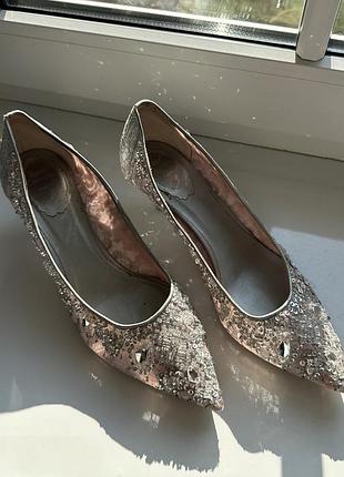 Туфлі лодочки rene caovilla з камінням swarovski 40р