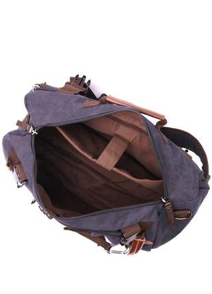 Великий рюкзак-трансформер з текстилю чорний6 фото