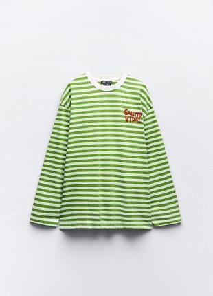 Лонгслів у смужку zara, смугаста кофта zara, тель'яжка zara, striped luis vidal owl t-shirt6 фото