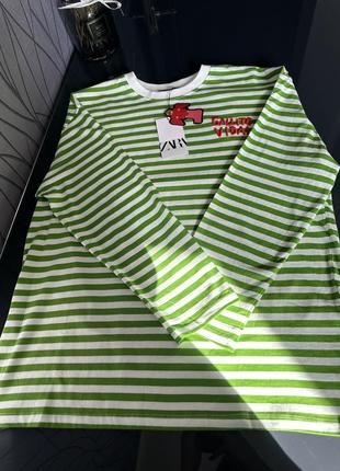 Лонгслив в полоску zara, полосатая кофта zara, тельняжка zara, striped luis vidal owl t-shirt8 фото