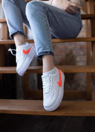 Nike air force 1 low jester 🆕 жіночі кросівки найк еир форс 🆕 білий/помаранчевий