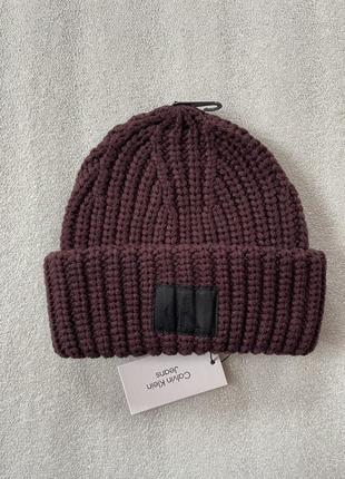 Новая зимняя шапка calvin klein ( ck ribbed knit beanie hat ) с америки4 фото