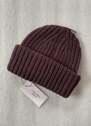 Новая зимняя шапка calvin klein ( ck ribbed knit beanie hat ) с америки6 фото