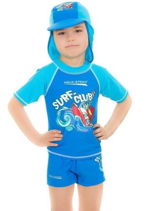 Топ сонцезахисний для хлопців aqua speed surf-club t-shirt 2031 синій, блакитний дит 128см