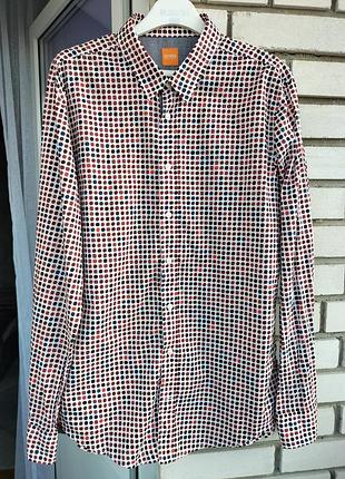 Фірмова чоловіча сорочка hugo boss orange! оригінал!