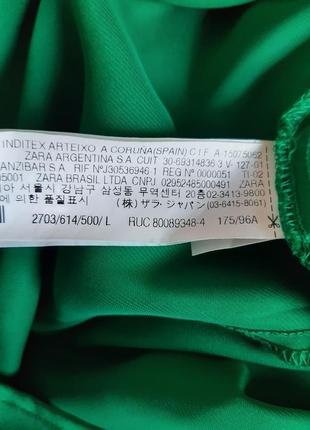 Зеленая атласная комбинация, ночнушка, подкладка под платье zara5 фото