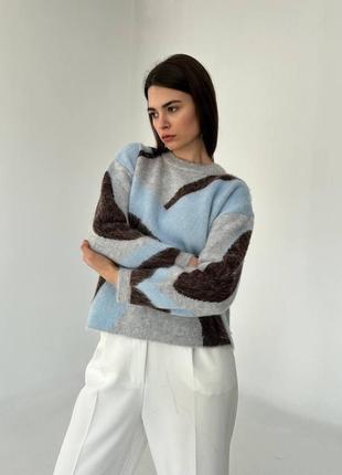 Оригинальный женский вязаный свитер турецкого производства1 фото