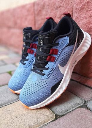 Nike pegasus trail сине черные кроссовки женские найк весенние летние демисезонные демисезон низкие текстильные сетка лёгкие отменные качество