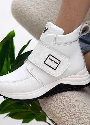 Ботинки на липучке кожа