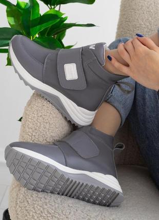 Ботинки на липучке кожа