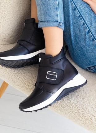 Ботинки на липучке кожа