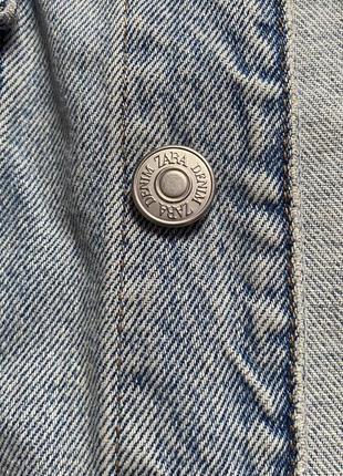 Zara  куртка джинсовая рваная  пиджак оверсайс8 фото