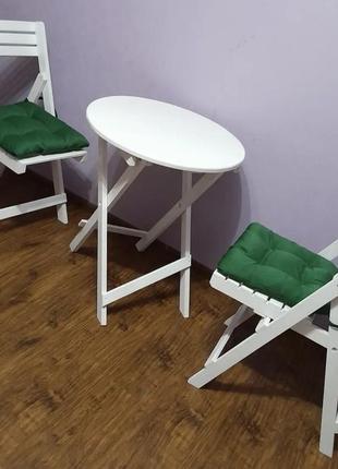 Комплект мебели стол + два стула раскладные с покрытием, натуральное дерево, ручная работа, сделаем по вашим размерам6 фото