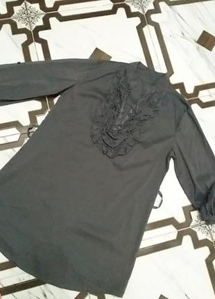 Подовжена легка блузка з рюшкою хамелеон1 фото