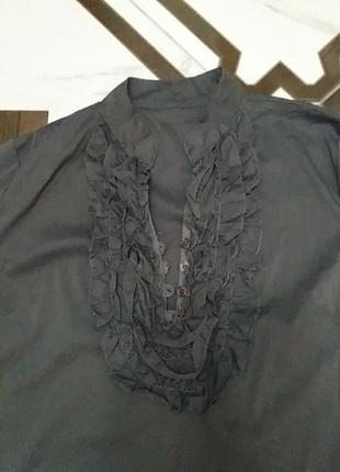Подовжена легка блузка з рюшкою хамелеон4 фото