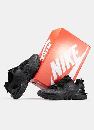 Чоловічі кросівки nike react vision black найк чорного кольору