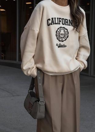 Бестселлер❤️ жіночий вельветовий оверсайз світшот california в американському стилі трендовий