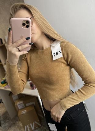 Водолазка в рубчик топ лонгслив zara3 фото