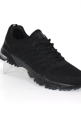 Мужские черные легкие дышащие кроссовки больших размеров, весенние-осенние,текстильные,не дорогостоящие, бюджетные1 фото
