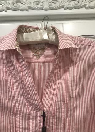 Натуральная брендовая блуза/рубашка в полоску massimo dutti4 фото