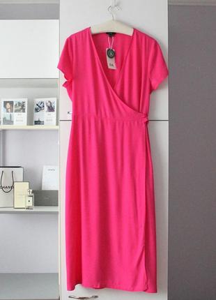 Новое розовое платье миди на запах от c&amp;a1 фото