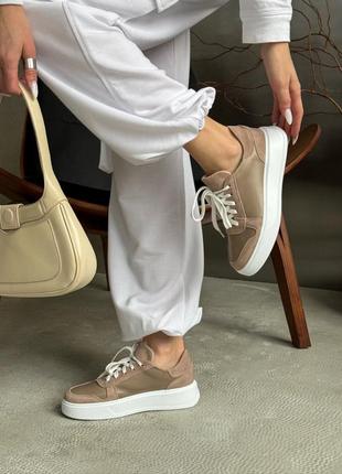 Кожаные женские кроссовки кеды ботинки из натуральной кожи замши3 фото