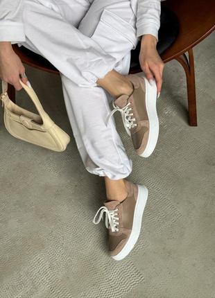 Кожаные женские кроссовки кеды ботинки из натуральной кожи замши2 фото