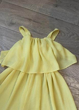 Ромпер платье, комбинезон, плиссе, желтое3 фото