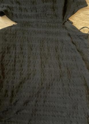Платье мини, с вырезами, черное, жатка, шикарное, шнуровка6 фото