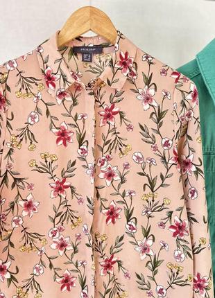 Шифоновая весенняя блуза в цветочный принт 🌸2 фото