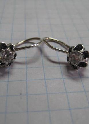 Позолоченые серьги серебряные