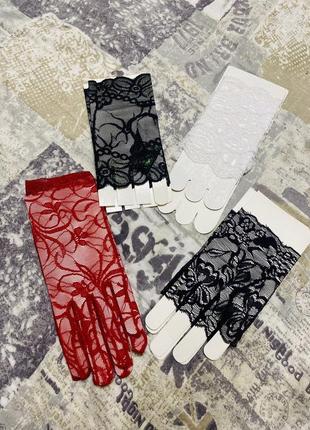 Перчаткі вечірні святкові мітенки рукавички прикраса на руку