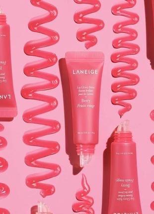 Увлажняющий и восстанавливающий блеск-бальзам для губ laneige lip glowy balm berry1 фото