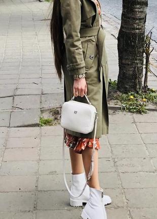 Шкіряні черевики білі демисезон, бренд zara