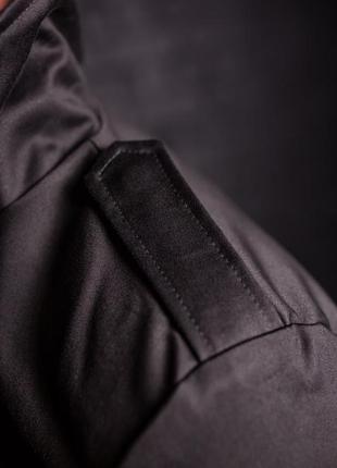 Черная мужская куртка пиджак на застежке5 фото