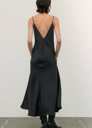 Черное платье, комбинация бутыления на бретелях длинное платье шелковое платье3 фото