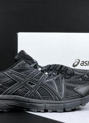 Asics gel-kahana 8 чорні кросівки чоловічі асікс сітка шкіра весняні літні демісезонні демісезон низькі відмінна якість