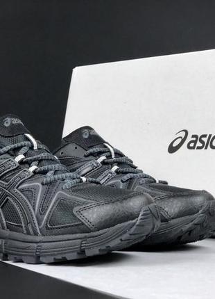 Asics gel-kahana 8 чорні кросівки чоловічі асікс сітка шкіра весняні літні демісезонні демісезон низькі відмінна якість3 фото