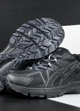 Asics gel-kahana 8 чорні кросівки чоловічі асікс сітка шкіра весняні літні демісезонні демісезон низькі відмінна якість4 фото