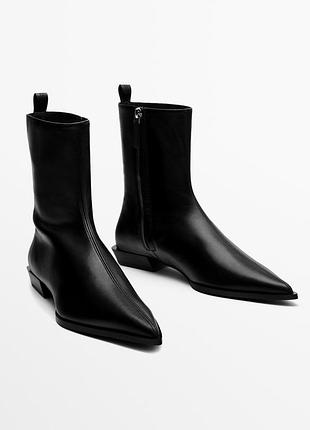 Сапоги ботинки кожаные massimo dutti ankle boots limited edition 41