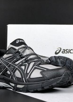 Asics gel-kahana 8 чорні з сірим кросівки чоловічі асікс сітка шкіра весняні літні демісезонні демісезон низькі відмінна якість2 фото