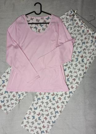 Красивая женская натуральная пижама, домашний костюм бабочки bonmarche размер 16-18