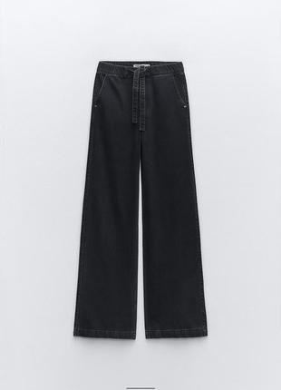 Wide leg широкие джинсы на завязках zara4 фото