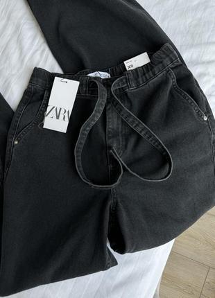 Wide leg широкие джинсы на завязках zara7 фото