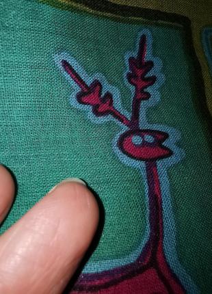 Веселий палантин шарф-котон бавовна в принт тварини оленя листя в етно-бохо стилі5 фото