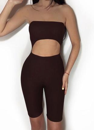 Комбез ромпер комбінезон топ з велосипедками злитий