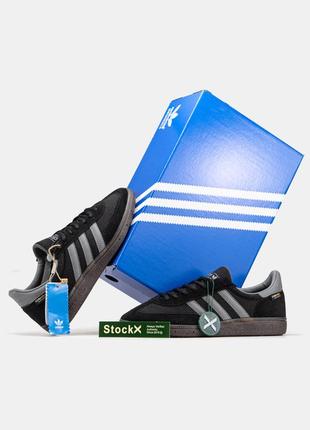 Мужские кроссовки adidas spezial handball cordura black grey адедас черного с серым цветами