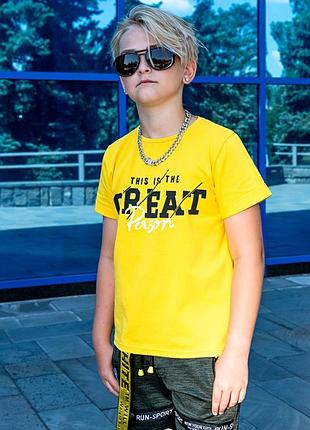 Футболка для мальчика подростка, желтая