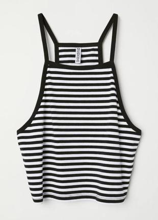 ❤️брендовая трикотажная укороченная майка h&m размер l❤️