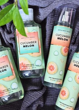 Гель и спрей для душа cucumber melon bath and body works